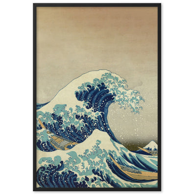 The Great Wave Hokusai - Poster im Rahmen Katsushika Hokusai vertical / Schwarz / 61×91 cm artlia