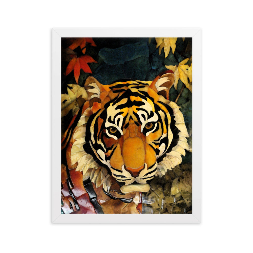 Tiger in Autumn - Poster im Rahmen Kuratoren von artlia Weiß / 30×40 cm artlia
