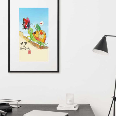 Tränen der Schildkröte - Poster im Rahmen mit Passepartout Ju-hye Kang Migeung artlia