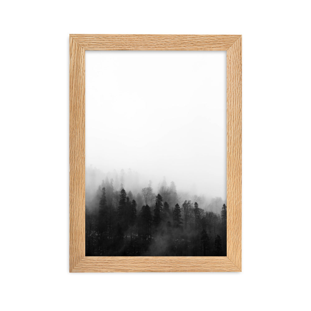 Wald im Nebel - Poster im Rahmen Kuratoren von artlia Oak / 21×30 cm artlia