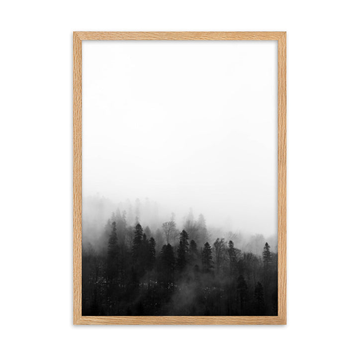 Wald im Nebel - Poster im Rahmen Kuratoren von artlia Oak / 50×70 cm artlia