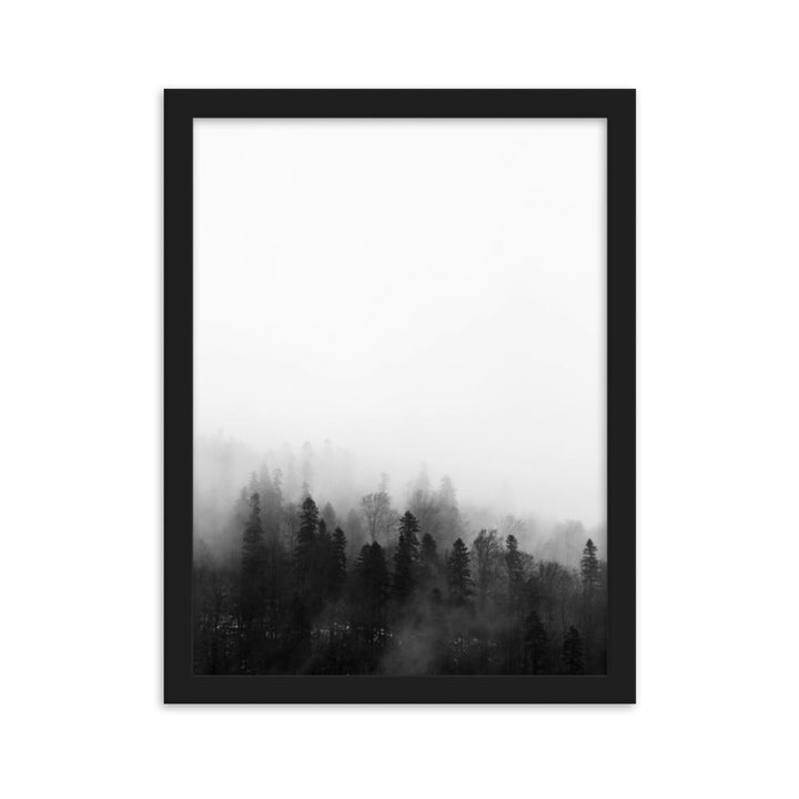 Wald im Nebel - Poster im Rahmen Kuratoren von artlia Schwarz / 30×40 cm artlia
