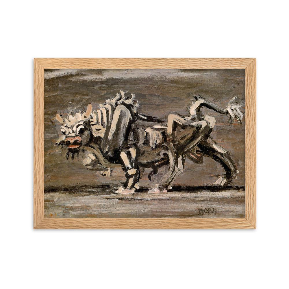 Weißer Ochse, Lee Jung-seob White Ox - Poter im Rahmen artlia Oak / 30×40 cm artlia