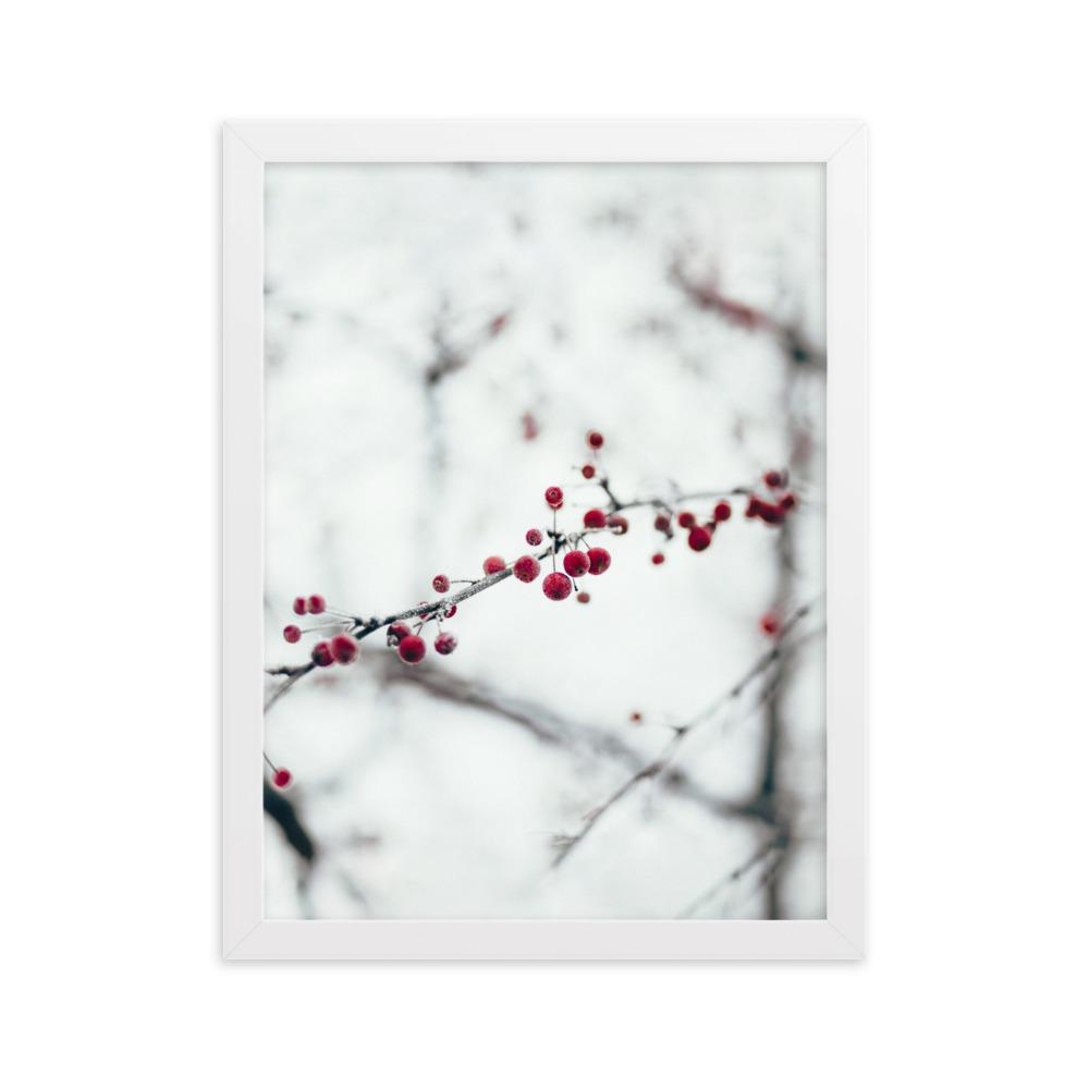 Winterbeeren Winterberries - Poster im Rahmen artlia Weiß / 30×40 cm artlia