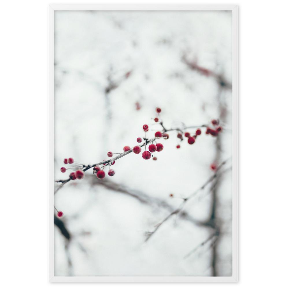 Winterbeeren Winterberries - Poster im Rahmen artlia Weiß / 61×91 cm artlia