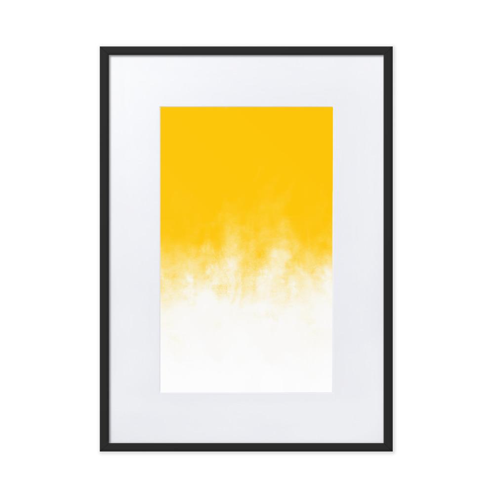 Yellow Gradient - Poster im Rahmen mit Passepartout artlia Schwarz / 50×70 cm artlia
