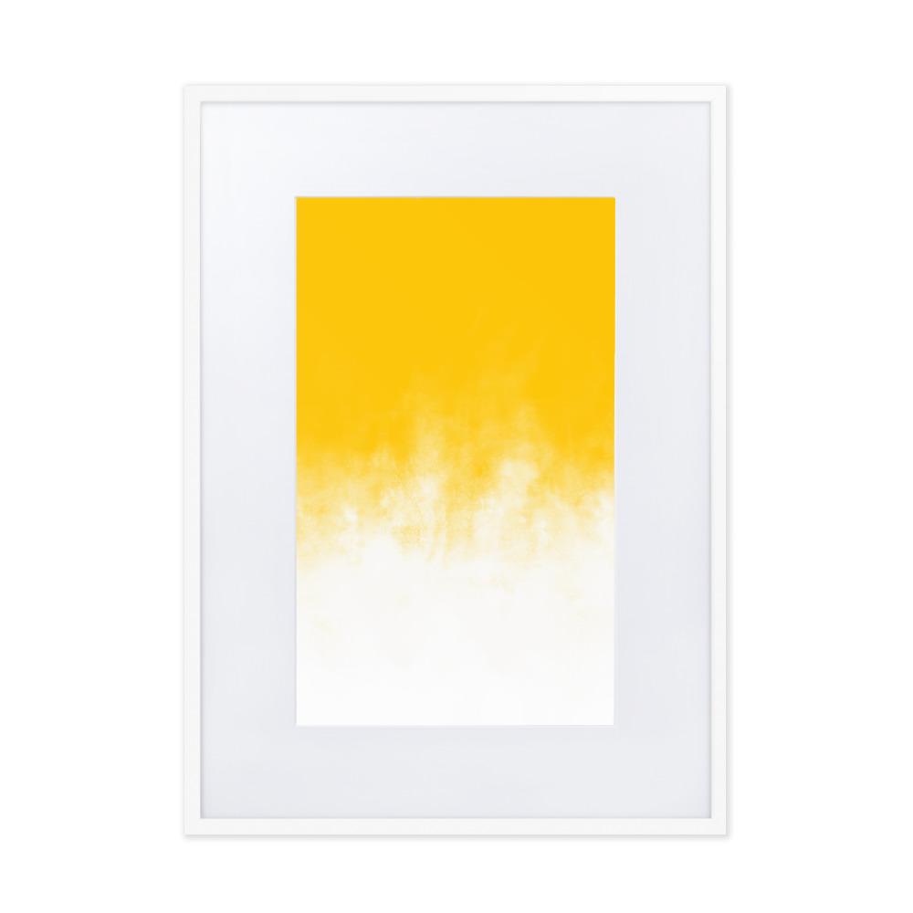 Yellow Gradient - Poster im Rahmen mit Passepartout artlia Weiß / 50×70 cm artlia
